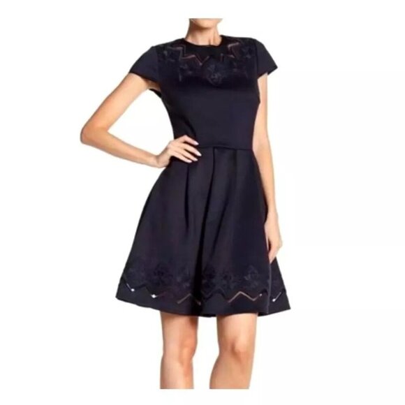 Ted Baker Dress US 6 Cheskka Lace and Mesh Skater Dress NWT $315 - Picture 2 of 15